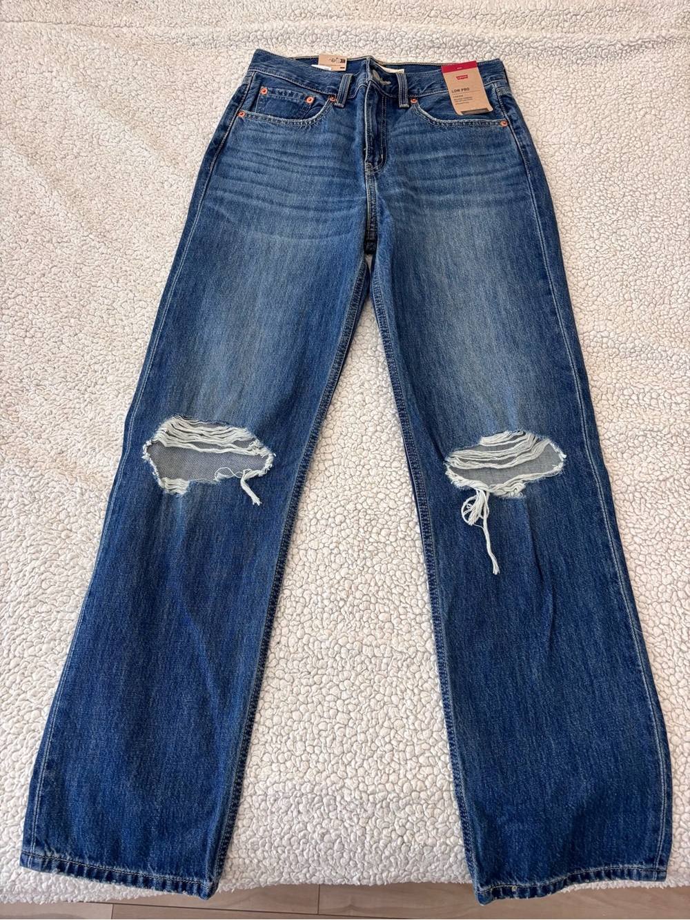 Levi's Mid-Blue Low Pro Straight Jeans